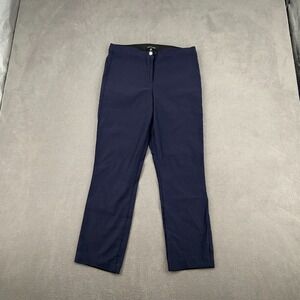 Violets & Roses Pants Womens 10/30 Blue Rayon Stretch Mid Rise Straight Leg